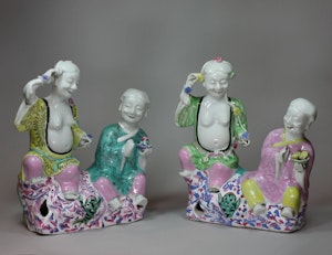 Pair of Chinese famille rose figures, circa 1780, Qianlong (1736-95)