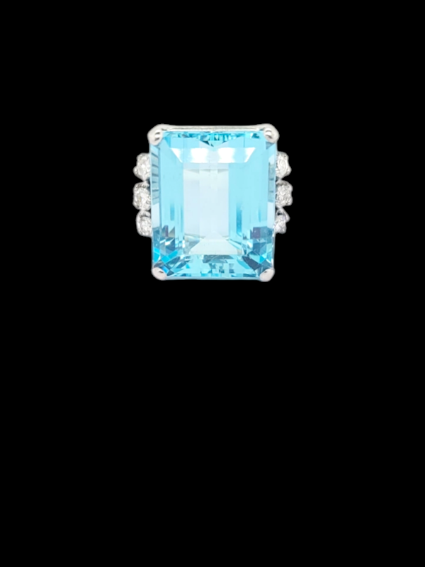 Art deco aquamarine and diamond dress ring SKU: 7812 DBGEMS - image 1