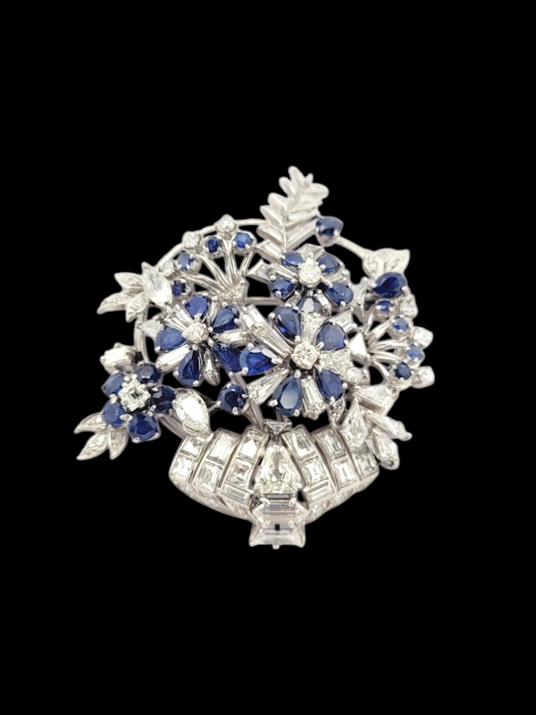 Unusual fancy cut diamond and sapphire giardinetti brooch SKU: 7811 DBGEMS - image 3