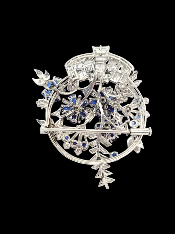 Unusual fancy cut diamond and sapphire giardinetti brooch SKU: 7811 DBGEMS - image 2