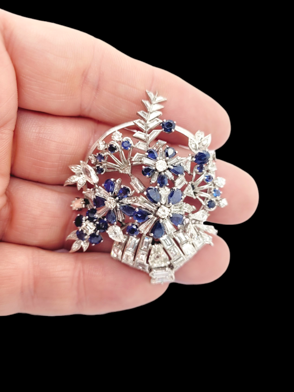 Unusual fancy cut diamond and sapphire giardinetti brooch SKU: 7811 DBGEMS - image 1