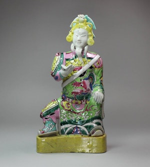 Chinese polychrome figure of Guandi, early 19th century