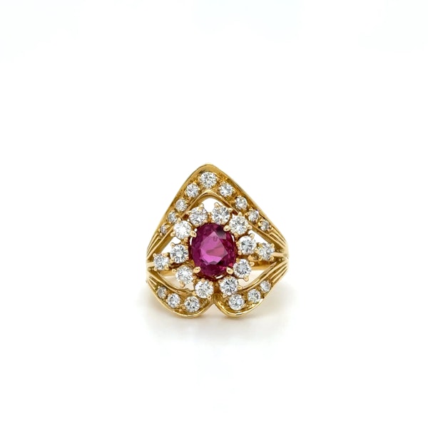 1.50 ct. Ruby & diamond cluster Ring - image 2