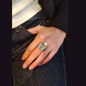 Aquamarine Egyptian Revival Ring.