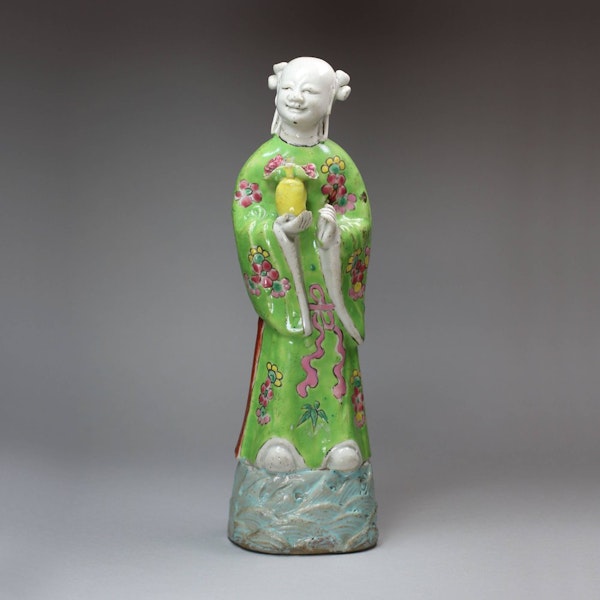 Chinese famille rose biscuit figure of Lan Caihe, Qianlong (1736-95) - image 1