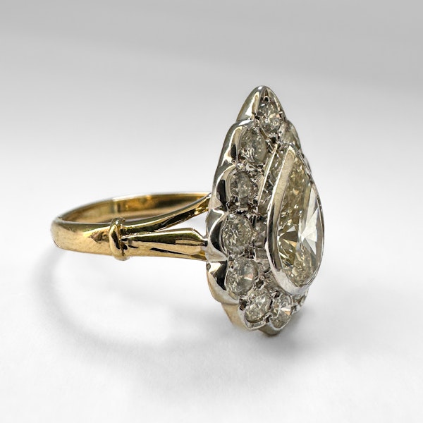 Pear Shaped Yellow Diamond Cluster Ring - SADDINGTONS STAND 375 - image 2