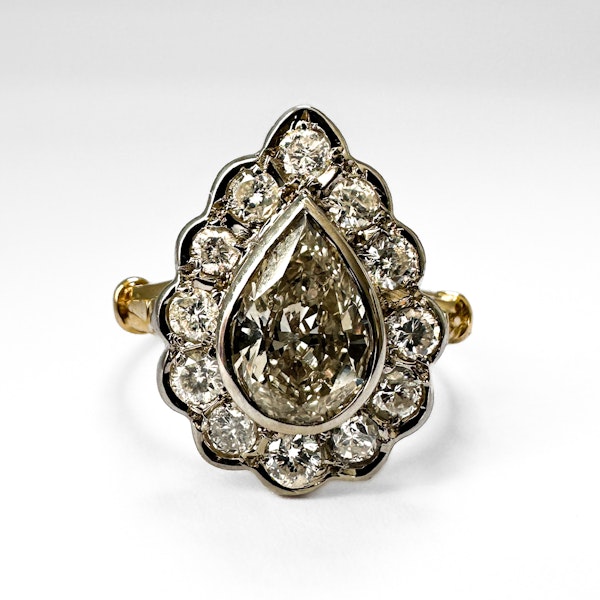 Pear Shaped Yellow Diamond Cluster Ring - SADDINGTONS STAND 375 - image 3