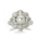 Art Deco Platinum Natural pearl diamond cluster ring - image 2