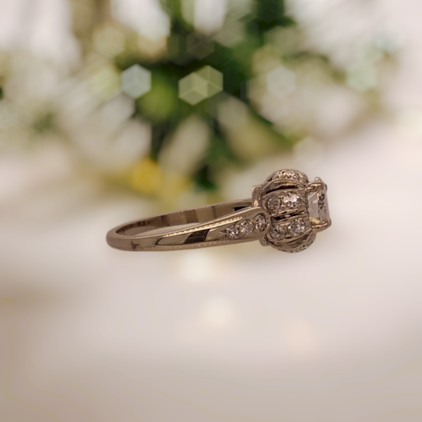 Deco PuffBall Diamond Ring - image 3