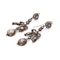 Victorian 15kt gold and silver rose - cut diamond bow dangle earrings - image 5