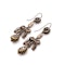 Victorian 15kt gold and silver rose - cut diamond bow dangle earrings - image 4