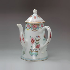 Chinese famille rose lighthouse chocolate pot and a cover, Qianlong (1736-95)