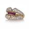 Kutchinsky 18kt Yellow Gold ruby and diamond cocktail ring - image 5