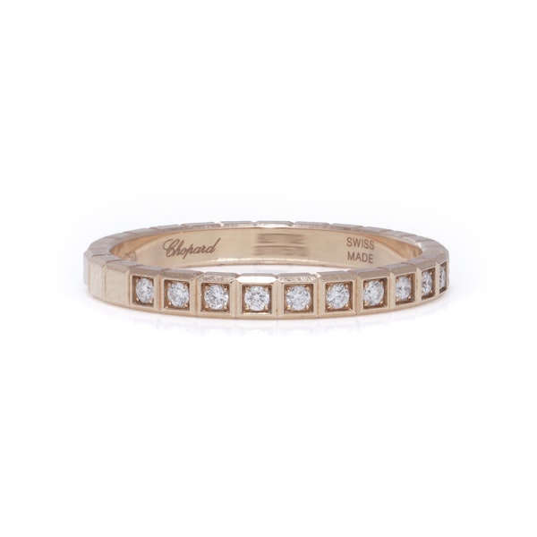 Chopard 18kt rose gold eternity style diamond band ring - image 3