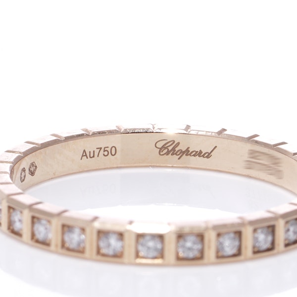 Chopard 18kt rose gold eternity style diamond band ring - image 6