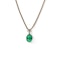 18kt gold snake chain necklace with emerald pendant - image 2