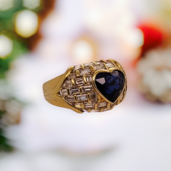 Sapphire and Diamond Cocktail Ring. - image 2