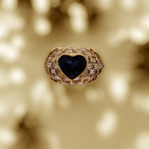 Sapphire and Diamond Cocktail Ring. - image 4