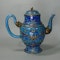 Chinese blue enamel coffee pot and cover, 18th/19th century - image 2