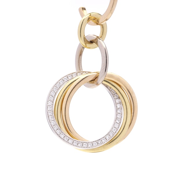 Cartier 18kt gold trinity hoop diamond earrings - image 3