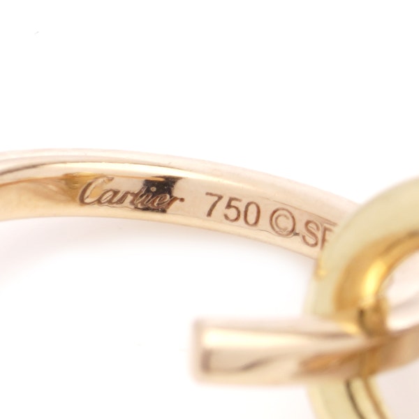 Cartier 18kt gold trinity hoop diamond earrings - image 7