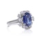 Chaumet 18kt gold natural blue sapphire diamond cluster ring - image 2