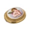 Victorian 18kt gold hand - painted enamel cherub brooch - image 5