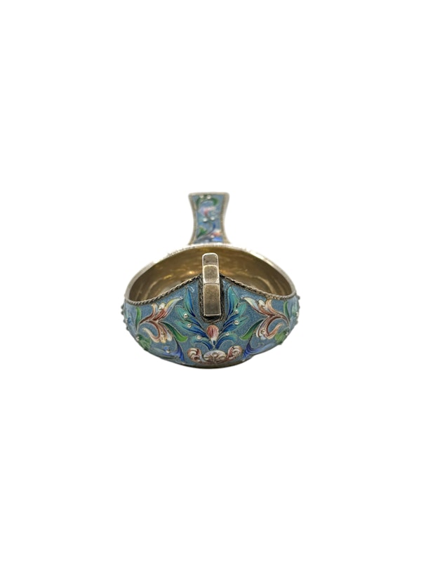 Russian silver shaded enamel kovsh, Moscow, c.1900. - image 5