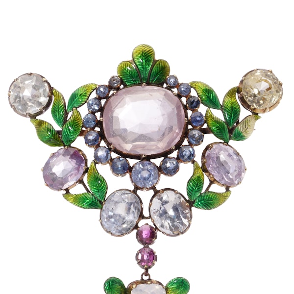 C.A. Giuliano 18kt gold and Enamel and Gem-Set Brooch - image 2