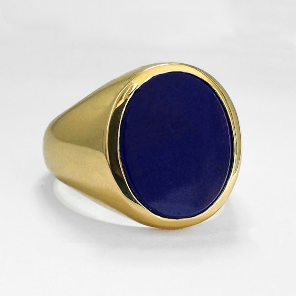 Chunky Lapis Signet Ring SADDINGTONS STAND 375 - image 3