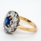 Sapphire and diamond oval cluster ring - image 3