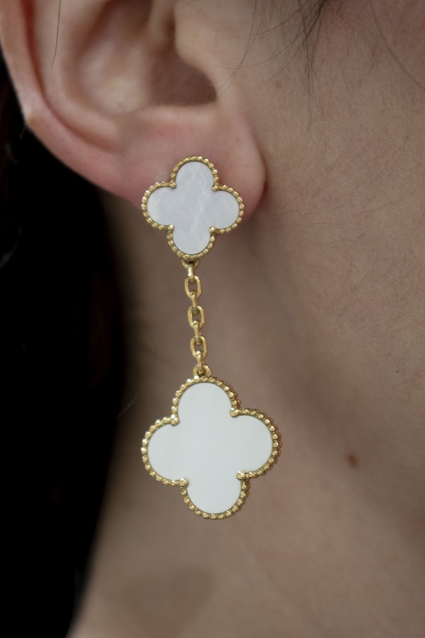 Van Cleef & Arpels Magic Alhambra Two Motifs Mother of Pearl Yellow Gold Earring - image 3