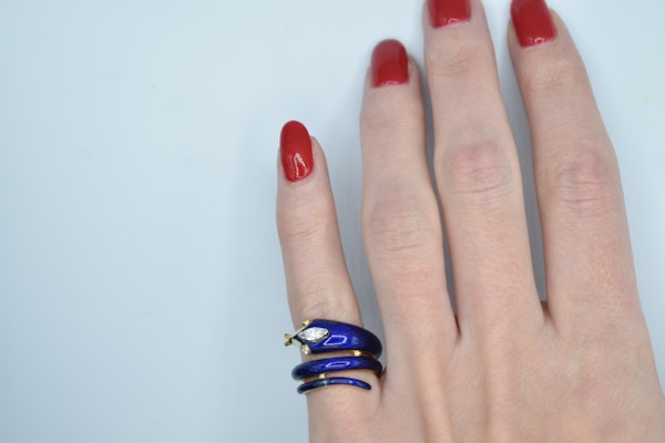 Enamel Snake Ring - image 2