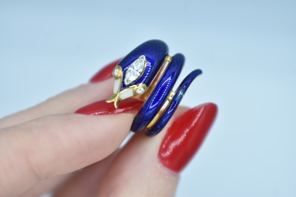 Enamel Snake Ring - image 3