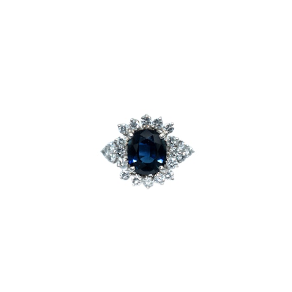 Natural Sapphire & Diamond Ring - image 1