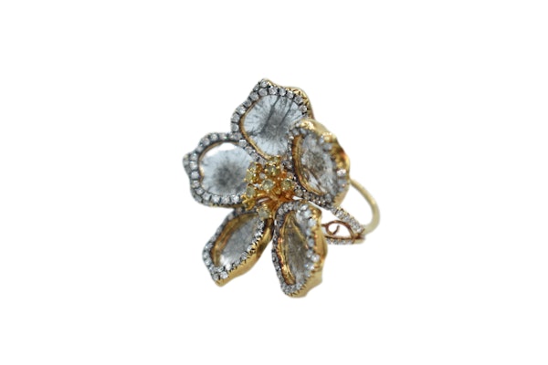 Diamond Flower Ring - image 2