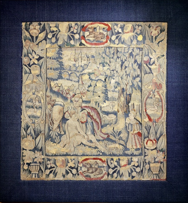 A very fine hand woven silk and wool English miniature Tapestry "The Good Samaritan",  attributed to Sheldon (see notes). English Circa 1580 - 1600 - image 1