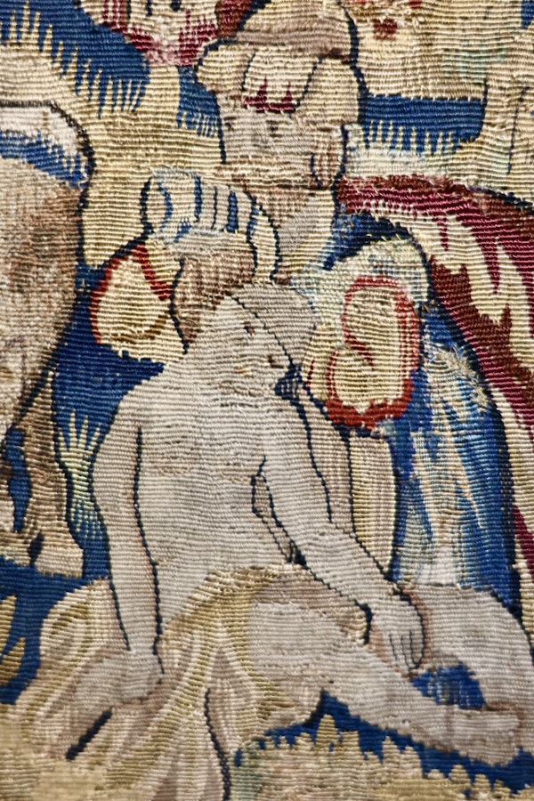 A very fine hand woven silk and wool English miniature Tapestry "The Good Samaritan",  attributed to Sheldon (see notes). English Circa 1580 - 1600 - image 3