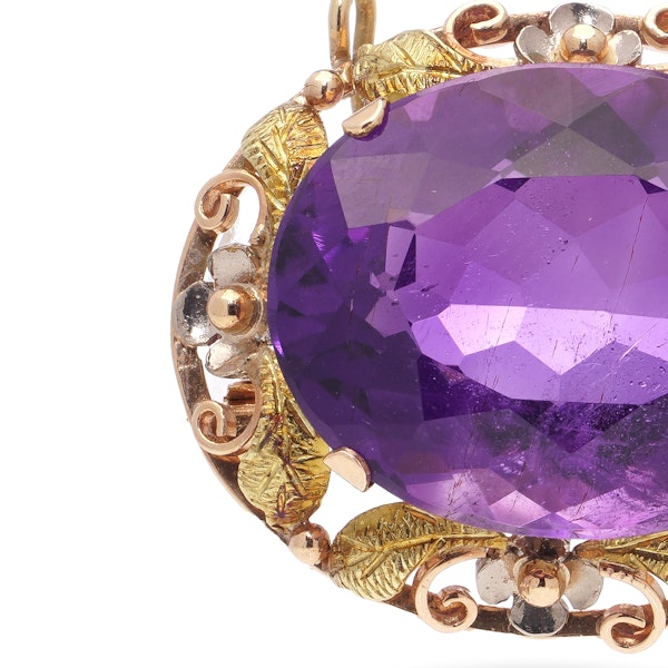 Victorian 18kt Gold Amethyst Brooch - image 4