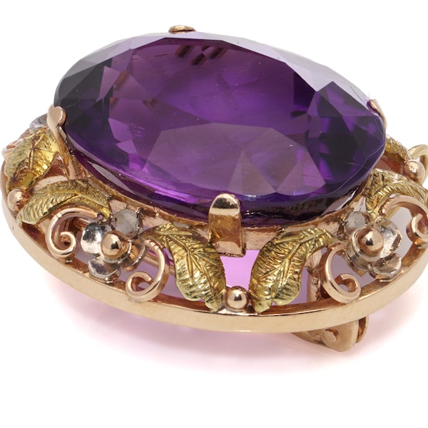 Victorian 18kt Gold Amethyst Brooch - image 5