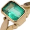 Vintage 18kt yellow gold natural Colombian emerald solitaire ring. - image 2