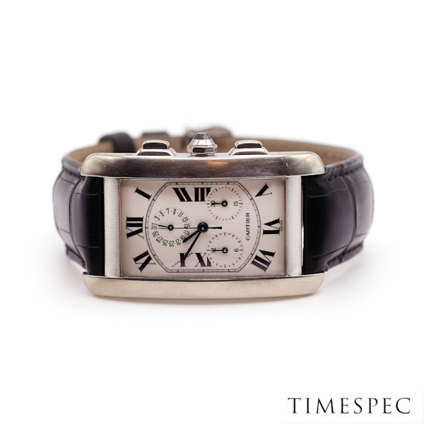 Cartier Tank Americaine | 18K White Gold | Chronograph. - image 4