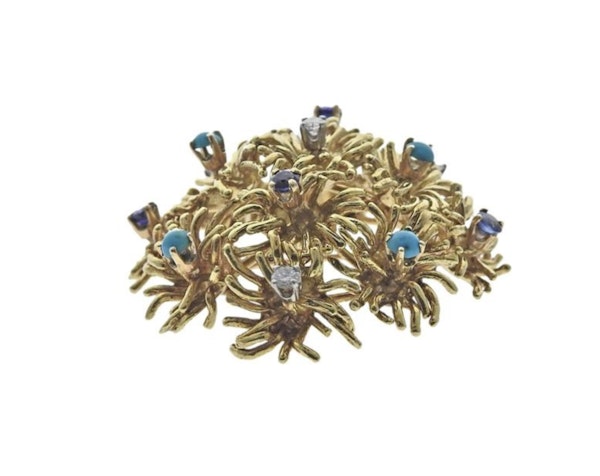 Tiffany & Co 18k Gemstone Brooch - image 4