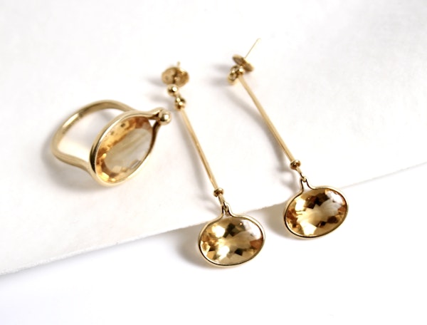 Georg Jensen 18k gold & Citrine earrings - image 2