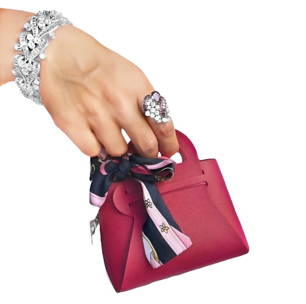 3.16ct. Ruby & diamond cluster ring - image 1