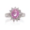 18kt white gold pink sapphire and diamond cluster ring. - image 2