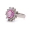 18kt white gold pink sapphire and diamond cluster ring. - image 4