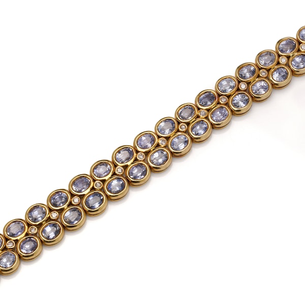 18kt gold 20.93 cts. aquamarine and 0.37 cts. diamond bracelet - image 2