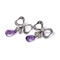 14kt gold and silver night and day amethyst bow earrings - image 5