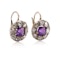 Victorian 9kt Gold Amethyst Diamond Cluster Earrings - image 2